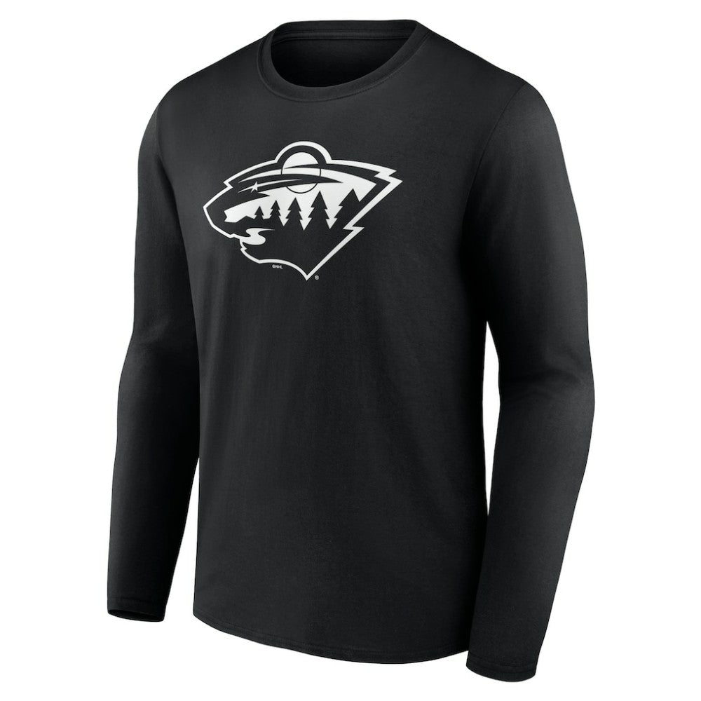 Minnesota Wild Personalized Name & Number Monochrome Long Sleeve T-Shirt - Black - NHL 201281500