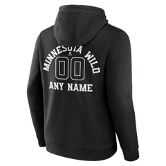 Minnesota Wild Personalized Name & Number Monochrome Pullover Hoodie - Black - NHL 201281501