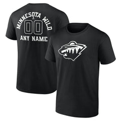 Minnesota Wild Personalized Name & Number Monochrome T-Shirt - Black - NHL 201281502