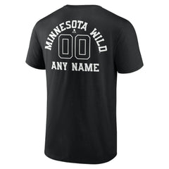 Minnesota Wild Personalized Name & Number Monochrome T-Shirt - Black - NHL 201281502