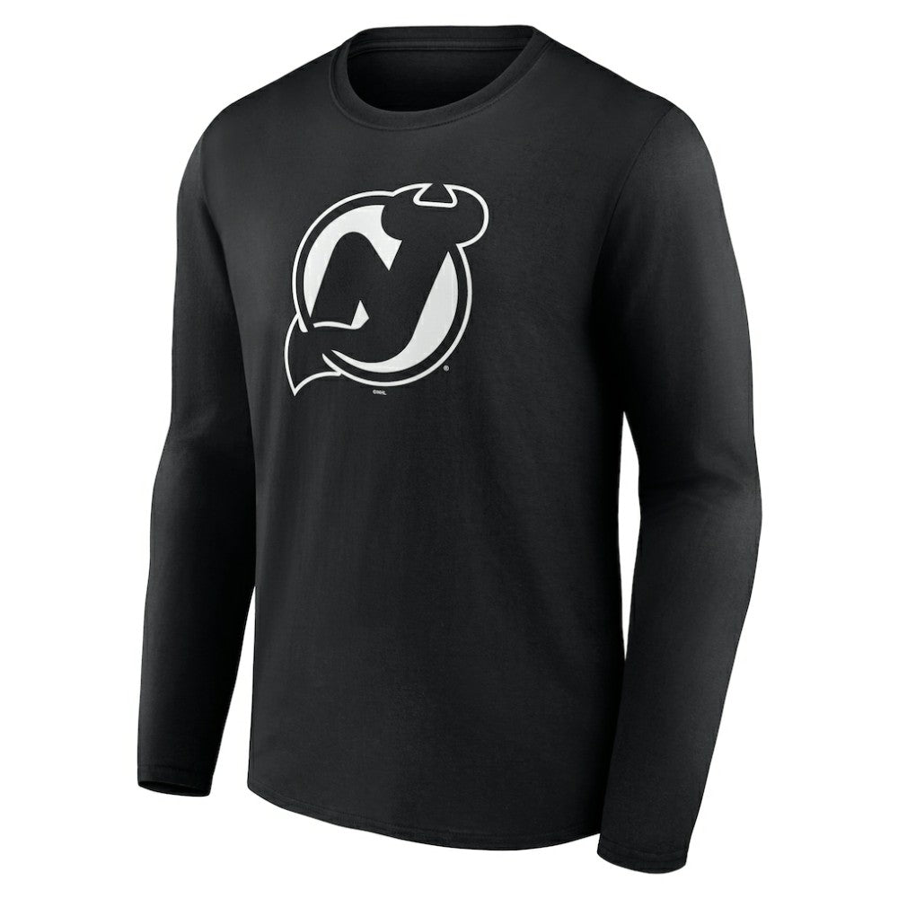 New Jersey Devils Personalized Name & Number Monochrome Long Sleeve T-Shirt - Black - NHL 201281518