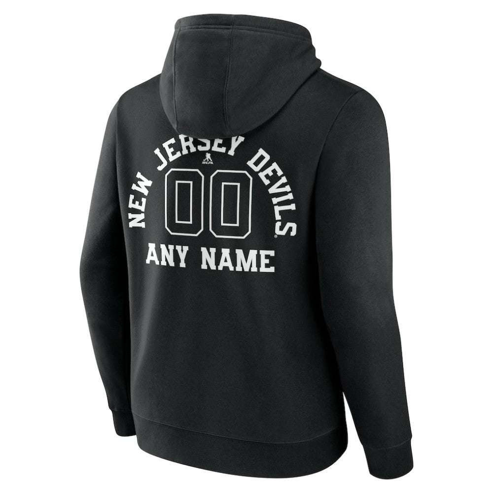 New Jersey Devils Personalized Name & Number Monochrome Pullover Hoodie - Black - NHL 201281519