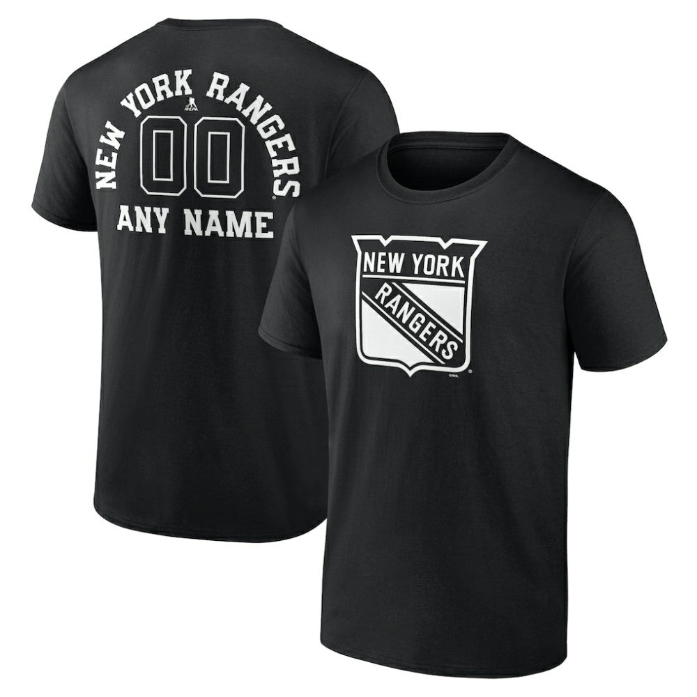 New York Rangers Personalized Name & Number Monochrome T-Shirt - Black - NHL 201281532