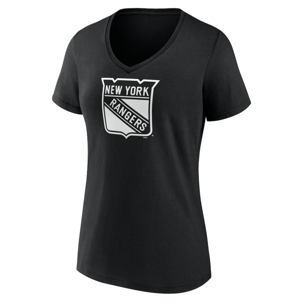 New York Rangers Women's Personalized Name & Number Monochrome V-Neck T-Shirt - Black - NHL 201281535