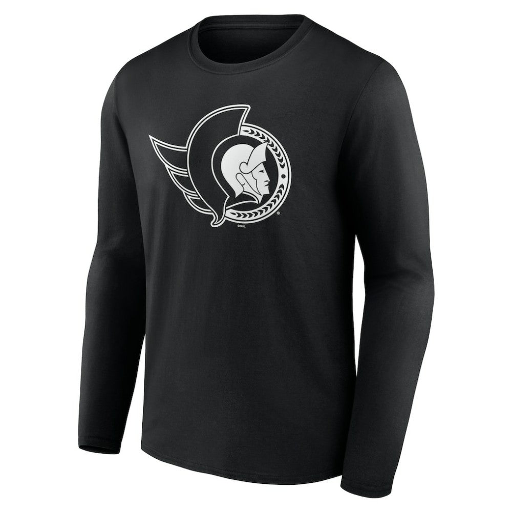 Ottawa Senators Personalized Name & Number Monochrome Long Sleeve T-Shirt - Black - NHL 201281536