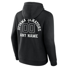Ottawa Senators Personalized Name & Number Monochrome Pullover Hoodie - Black - NHL 201281537