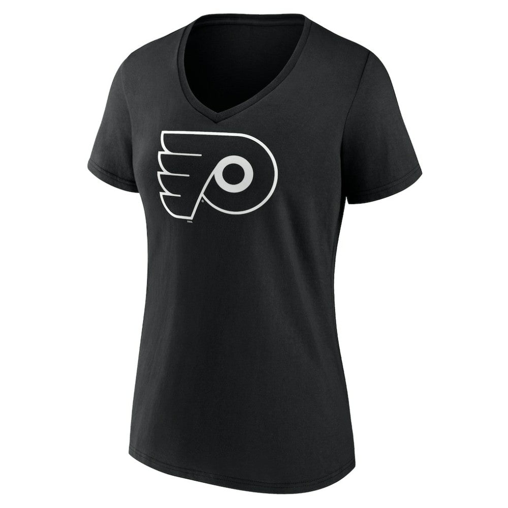 Philadelphia Flyers Women's Personalized Name & Number Monochrome V-Neck T-Shirt - Black - NHL 201281547