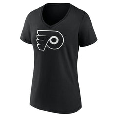 Philadelphia Flyers Women's Personalized Name & Number Monochrome V-Neck T-Shirt - Black - NHL 201281547