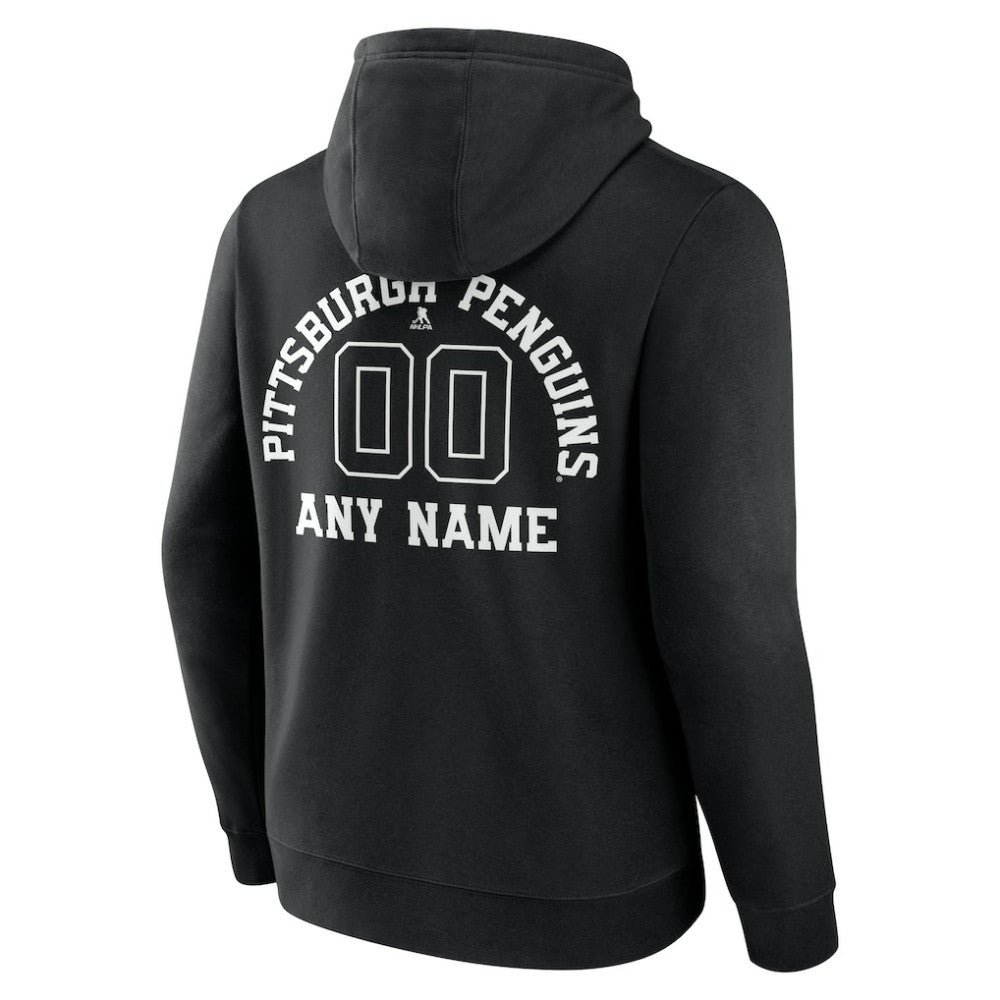 Pittsburgh Penguins Personalized Name & Number Monochrome Pullover Hoodie - Black - NHL 201281549