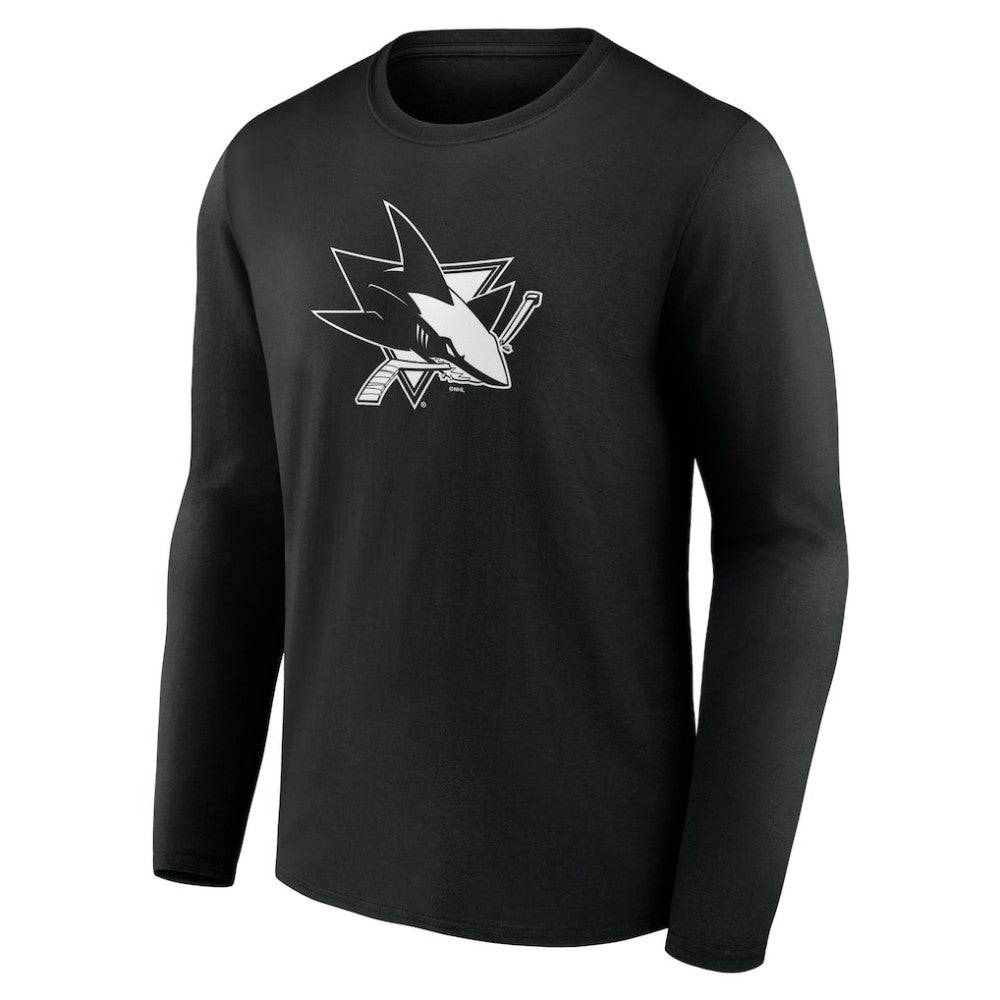 San Jose Sharks Personalized Name & Number Monochrome Long Sleeve T-Shirt - Black - NHL 201281554