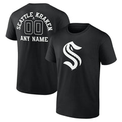 Seattle Kraken Personalized Name & Number Monochrome T-Shirt - Black - NHL 201281562