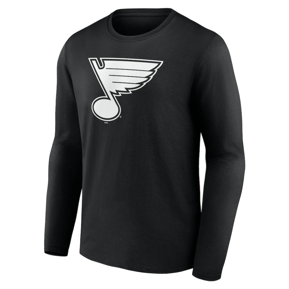St. Louis Blues Personalized Name & Number Monochrome Long Sleeve T-Shirt - Black - NHL 201281566