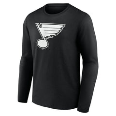 St. Louis Blues Personalized Name & Number Monochrome Long Sleeve T-Shirt - Black - NHL 201281566