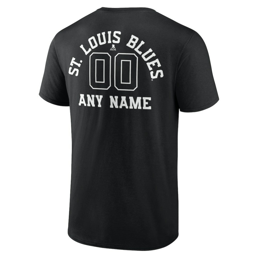 St. Louis Blues Personalized Name & Number Monochrome T-Shirt - Black - NHL 201281568