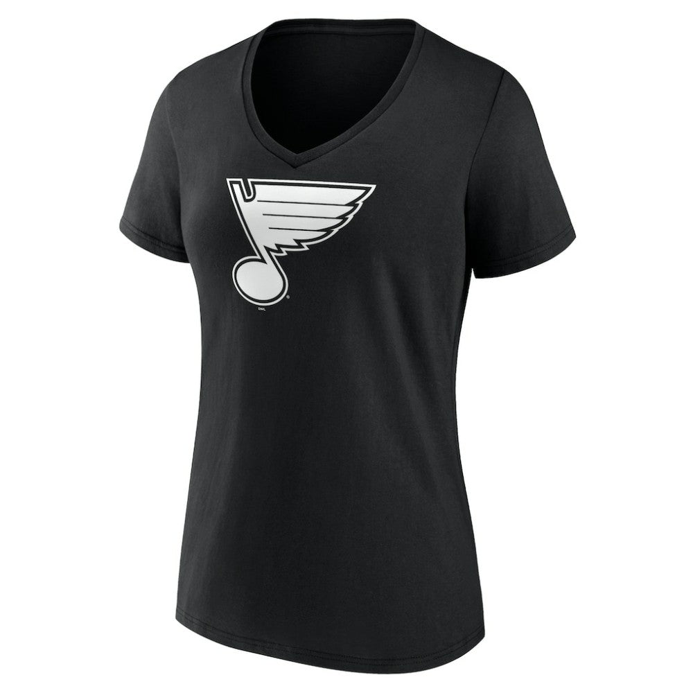 St. Louis Blues Women's Personalized Name & Number Monochrome V-Neck T-Shirt - Black - NHL 201281571