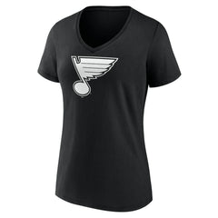 St. Louis Blues Women's Personalized Name & Number Monochrome V-Neck T-Shirt - Black - NHL 201281571