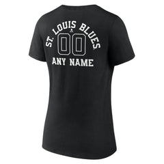 St. Louis Blues Women's Personalized Name & Number Monochrome V-Neck T-Shirt - Black - NHL 201281571