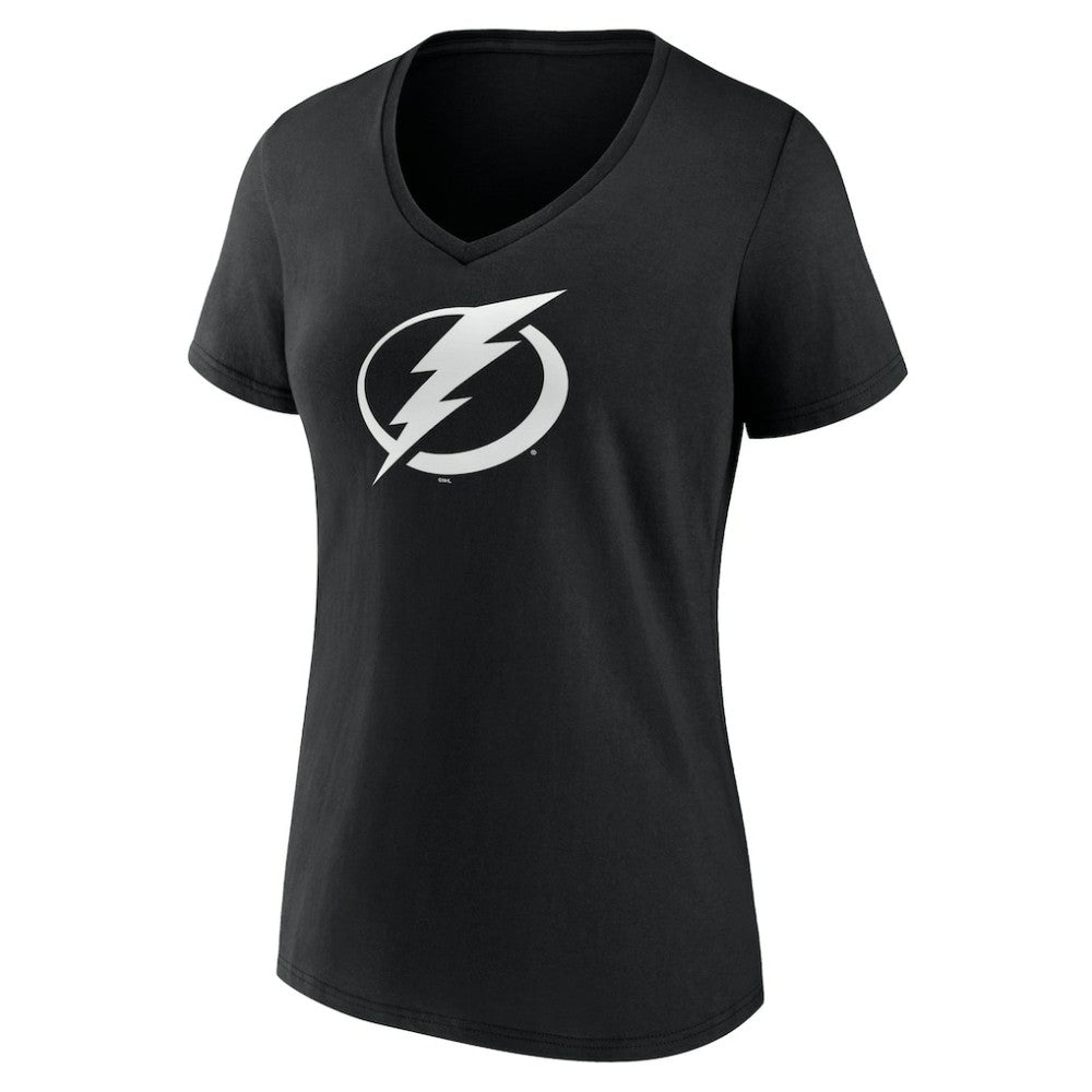 Tampa Bay Lightning Women's Personalized Name & Number Monochrome V-Neck T-Shirt - Black - NHL 201281577