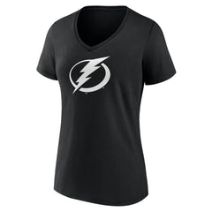 Tampa Bay Lightning Women's Personalized Name & Number Monochrome V-Neck T-Shirt - Black - NHL 201281577
