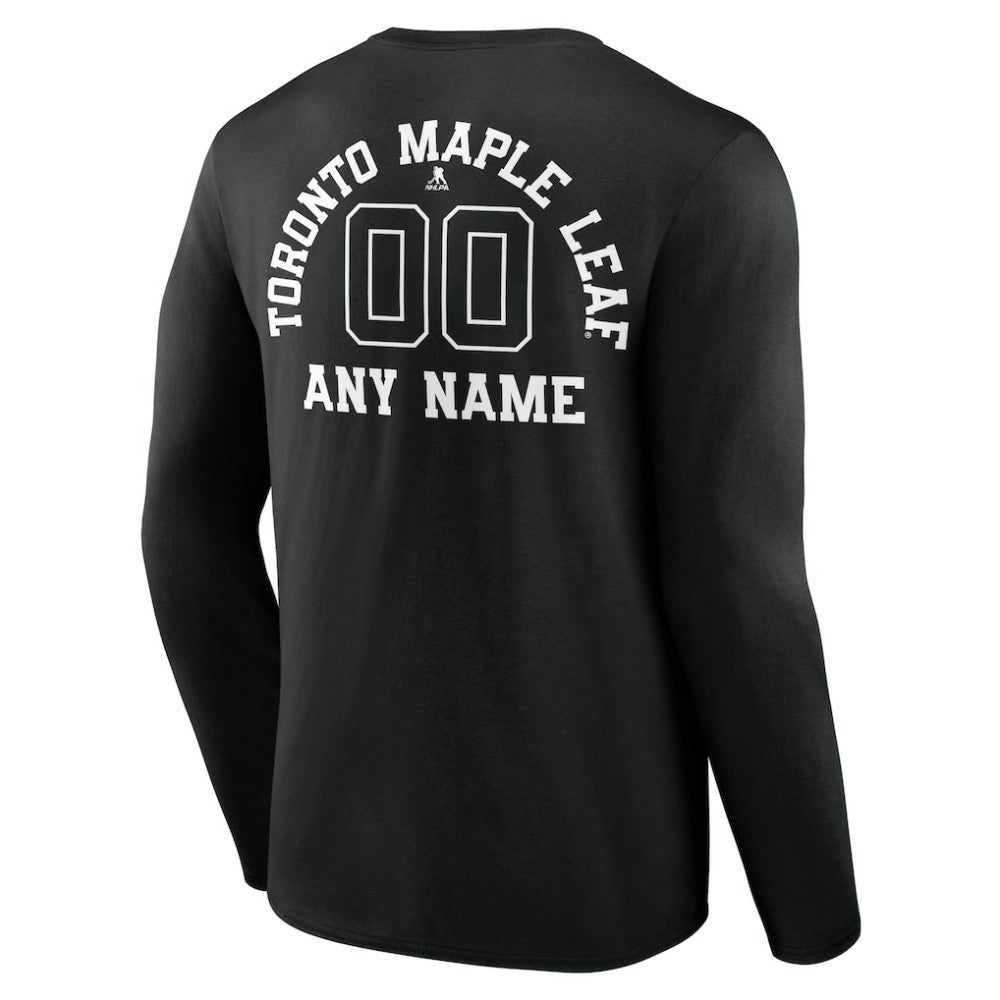 Toronto Maple Leafs Personalized Name & Number Monochrome Long Sleeve T-Shirt - Black - NHL 201281578