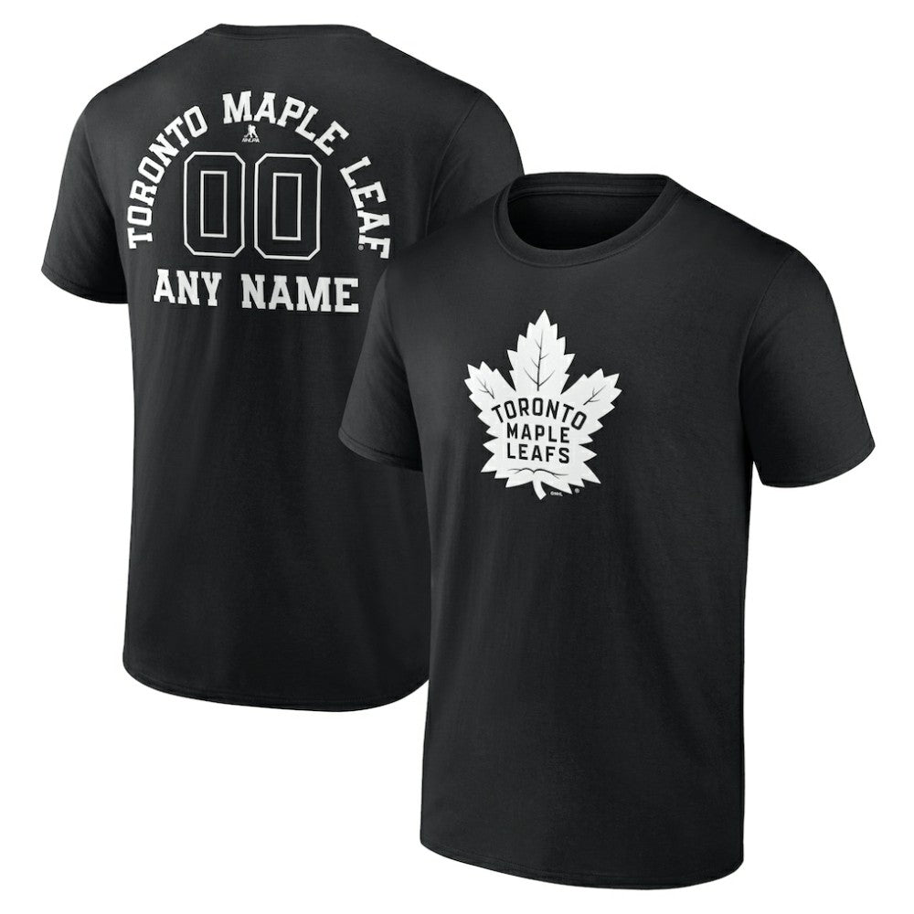 Toronto Maple Leafs Personalized Name & Number Monochrome T-Shirt - Black - NHL 201281580