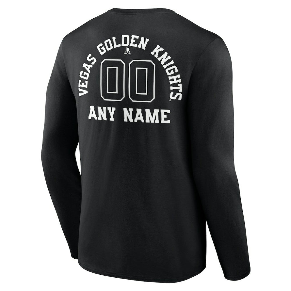 Vegas Golden Knights Personalized Name & Number Monochrome Long Sleeve T-Shirt - Black - NHL 201281590
