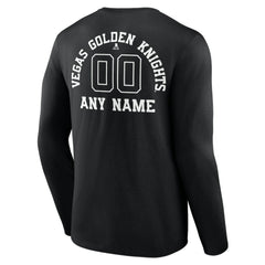 Vegas Golden Knights Personalized Name & Number Monochrome Long Sleeve T-Shirt - Black - NHL 201281590