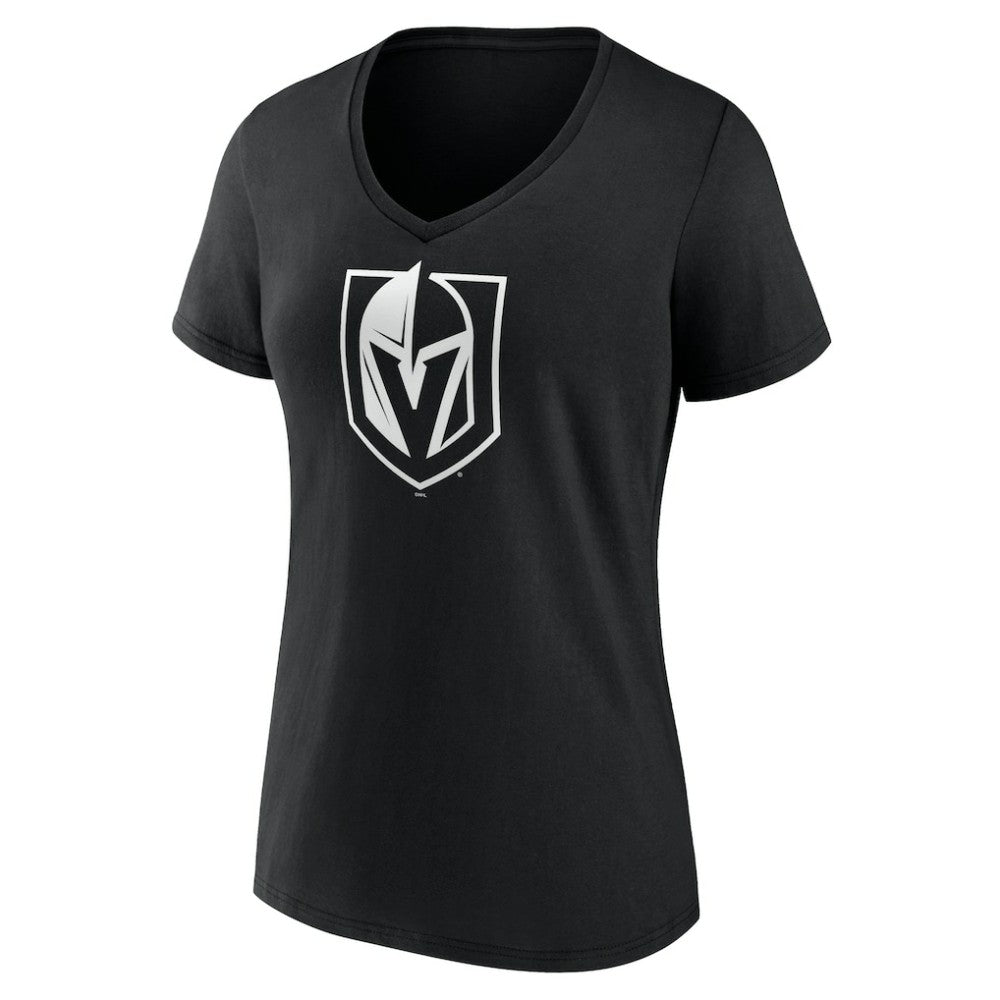 Vegas Golden Knights Women's Personalized Name & Number Monochrome V-Neck T-Shirt - Black - NHL 201281595
