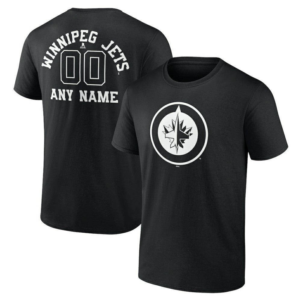 Winnipeg Jets Personalized Name & Number Monochrome T-Shirt - Black - NHL 201281604