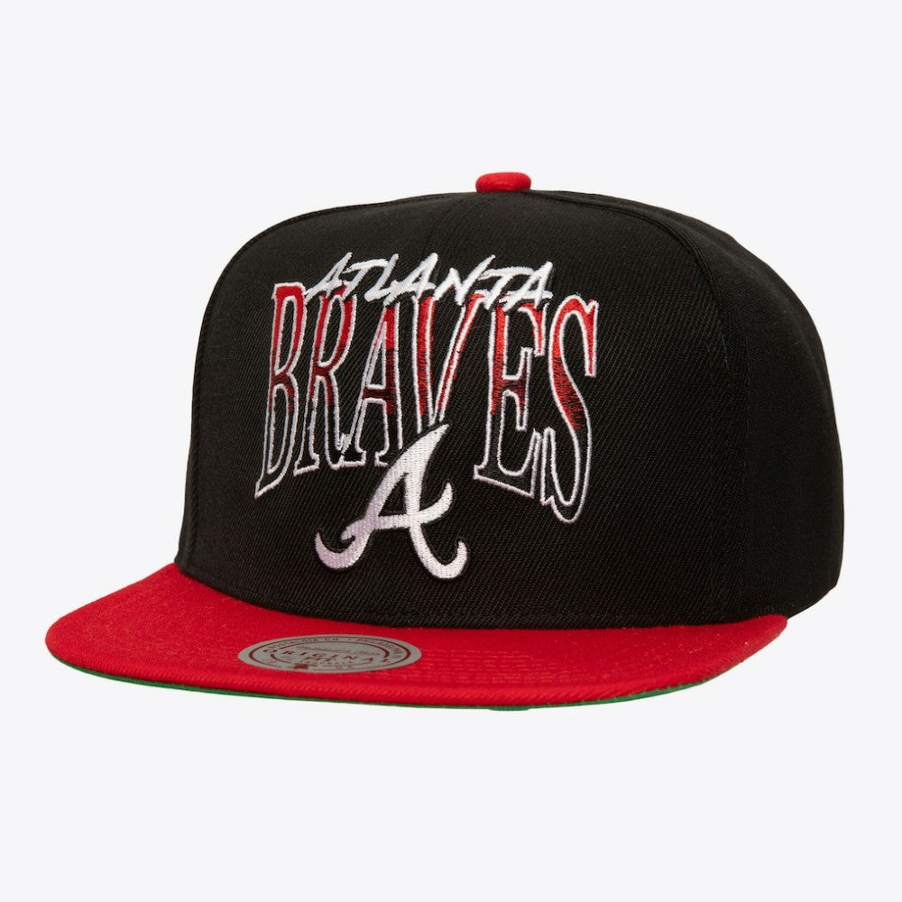 Atlanta Braves Mitchell & Ness Rise Up Snapback Hat - Black - Mitchell & Ness Online
