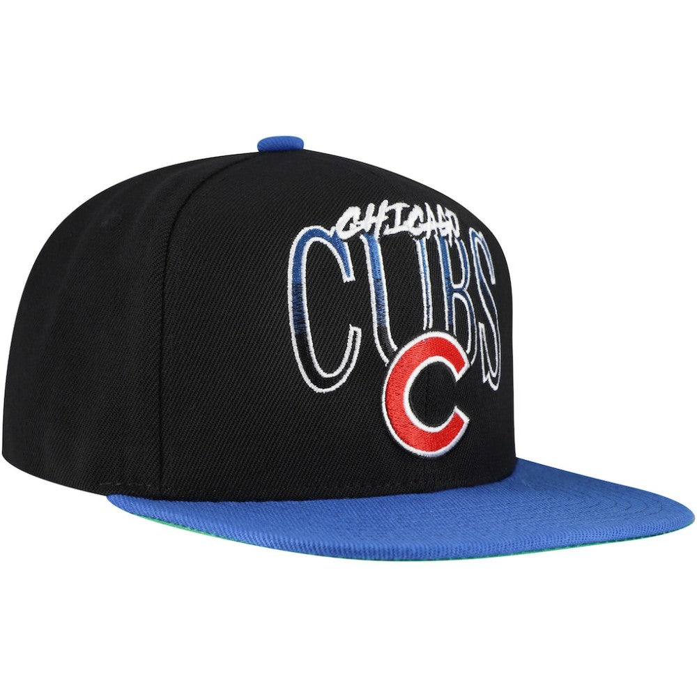 Chicago Cubs Mitchell & Ness Rise Up Snapback Hat - Black - Mitchell & Ness Sale