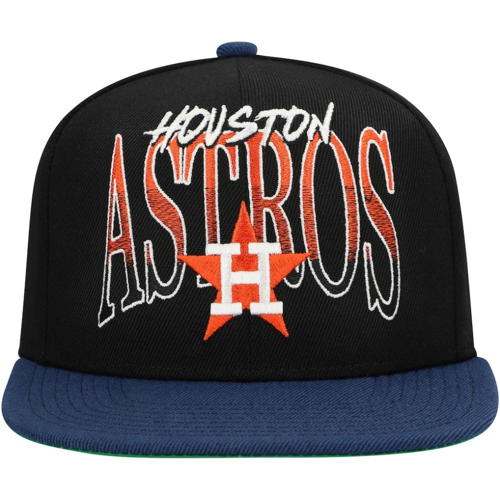 Houston Astros Mitchell & Ness Rise Up Snapback Hat - Black - Mitchell & Ness Lifestyle