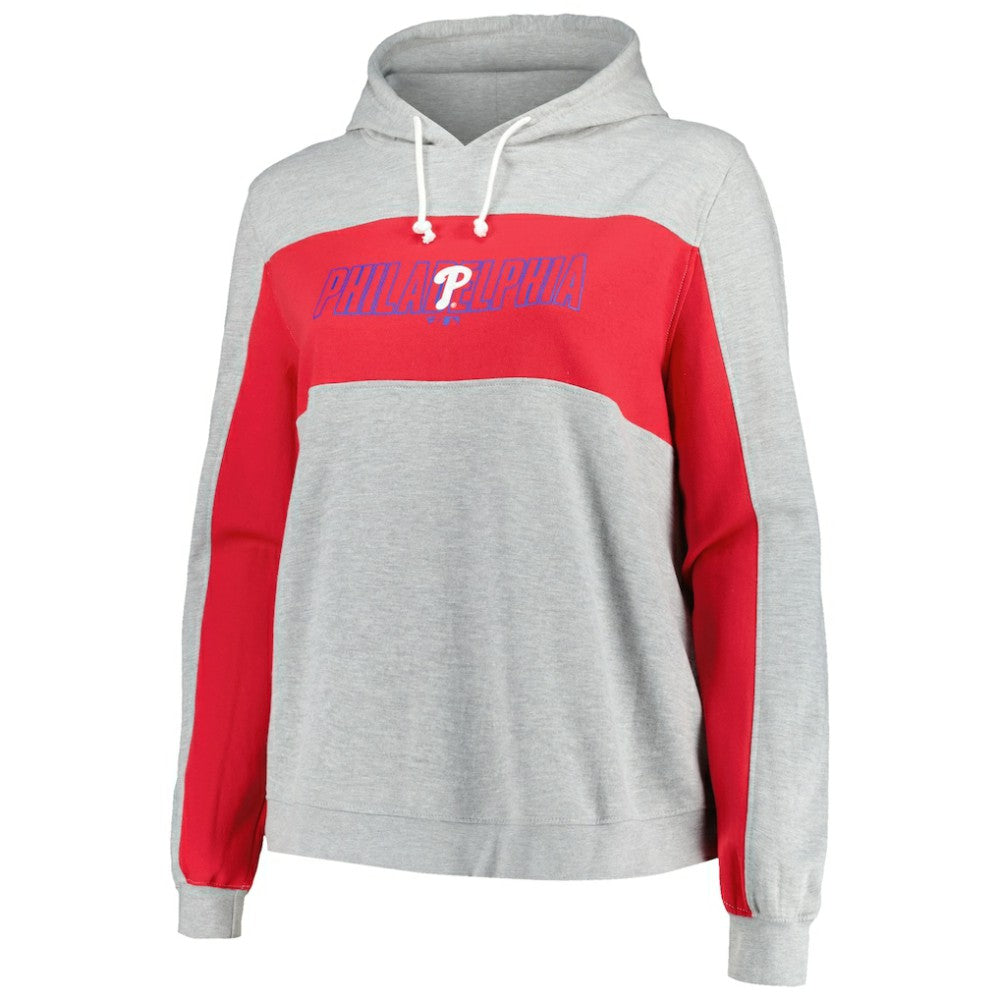 Philadelphia Phillies Profile Women's Plus Size Pullover Jersey Hoodie - Heather Gray - MLB on Sale