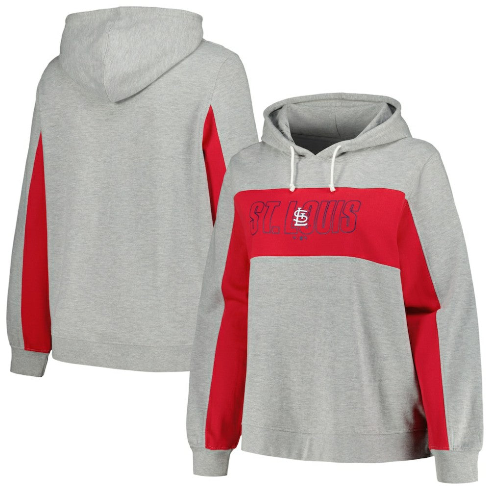 St. Louis Cardinals Profile Women's Plus Size Pullover Jersey Hoodie - Heather Gray - MLB Online