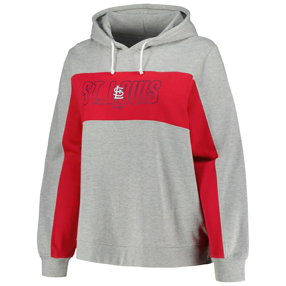 St. Louis Cardinals Profile Women's Plus Size Pullover Jersey Hoodie - Heather Gray - MLB Online