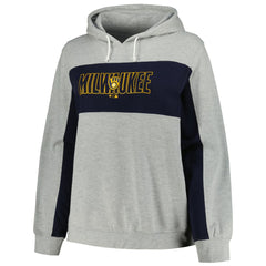 Milwaukee Brewers Profile Women's Plus Size Pullover Jersey Hoodie - Heather Gray - MLB Lifestyle