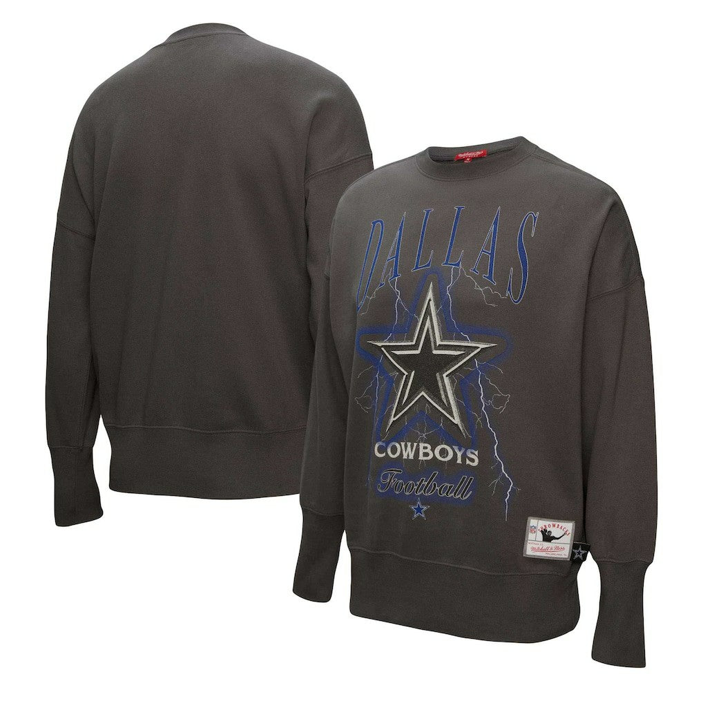 Mitchell & Ness Dallas Cowboys Women's Distressed Logo 4.0 Pullover Sweatshirt Charcoal