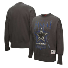 Mitchell & Ness Dallas Cowboys Women's Distressed Logo 4.0 Pullover Sweatshirt Charcoal