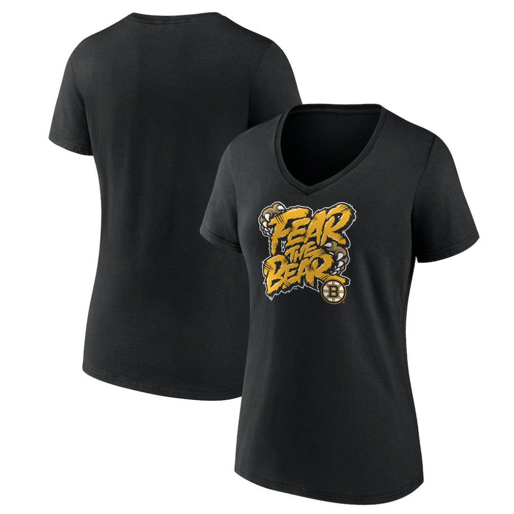 Boston Bruins Women's Native V-Neck T-Shirt - Black - NHL 201291060