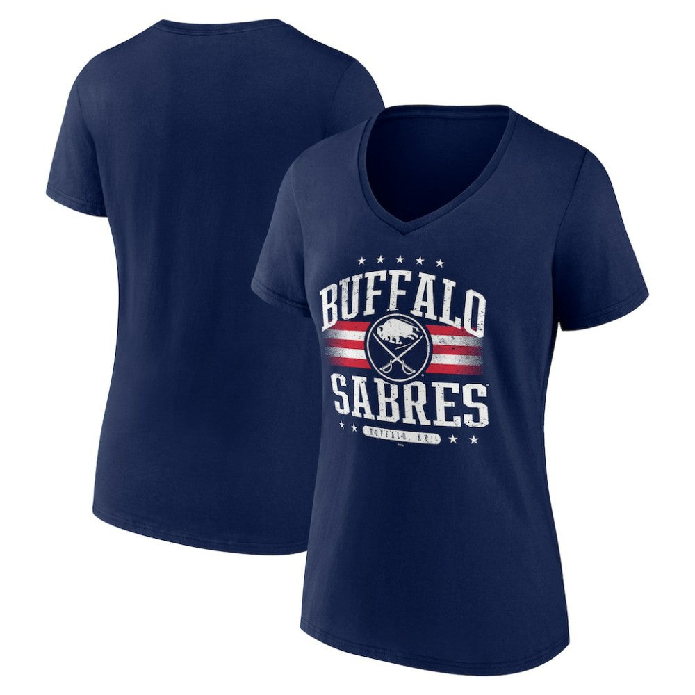 Buffalo Sabres Women's Americana Team V-Neck T-Shirt - Navy - NHL 201291065