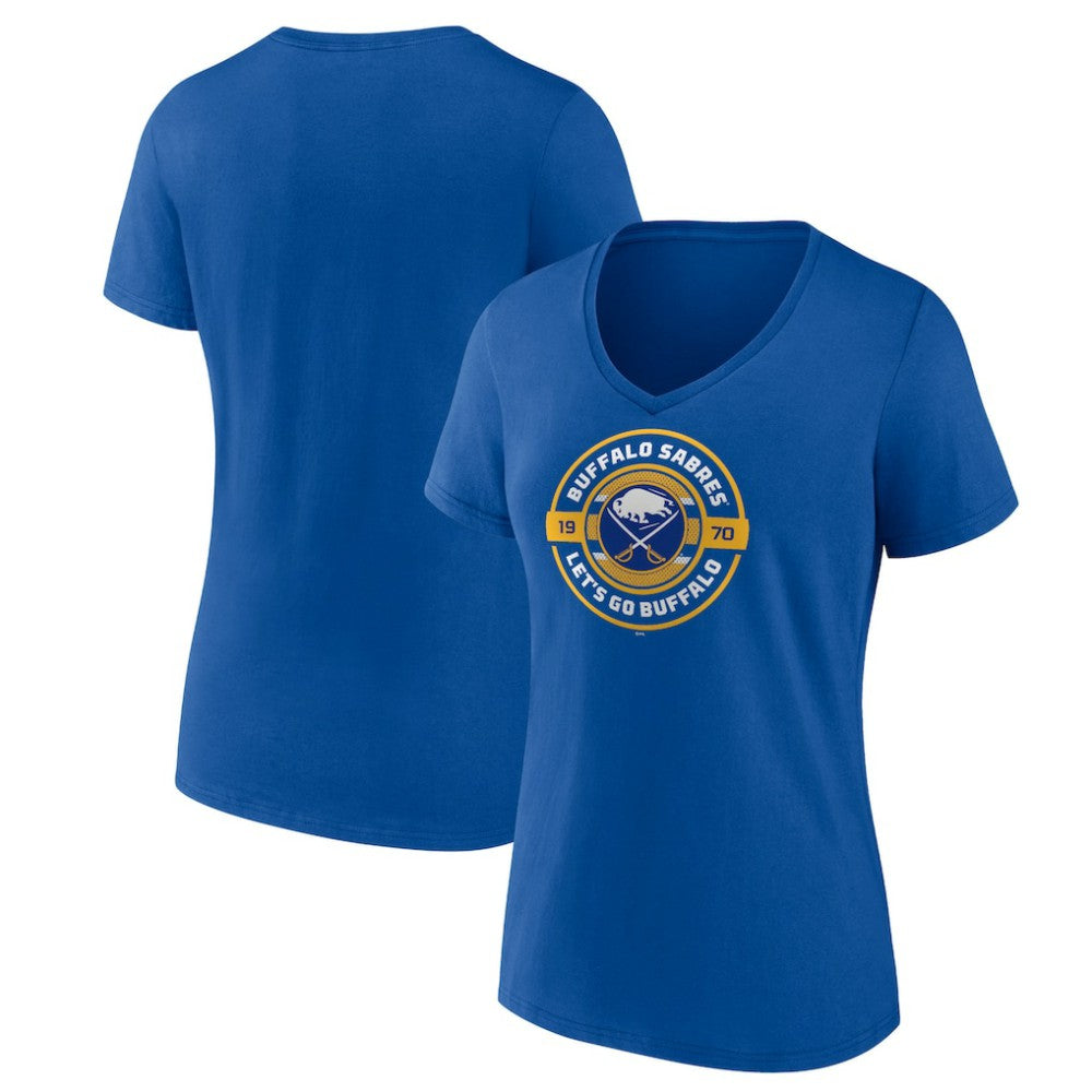 Buffalo Sabres Women's Native V-Neck T-Shirt - Royal - NHL 201291071