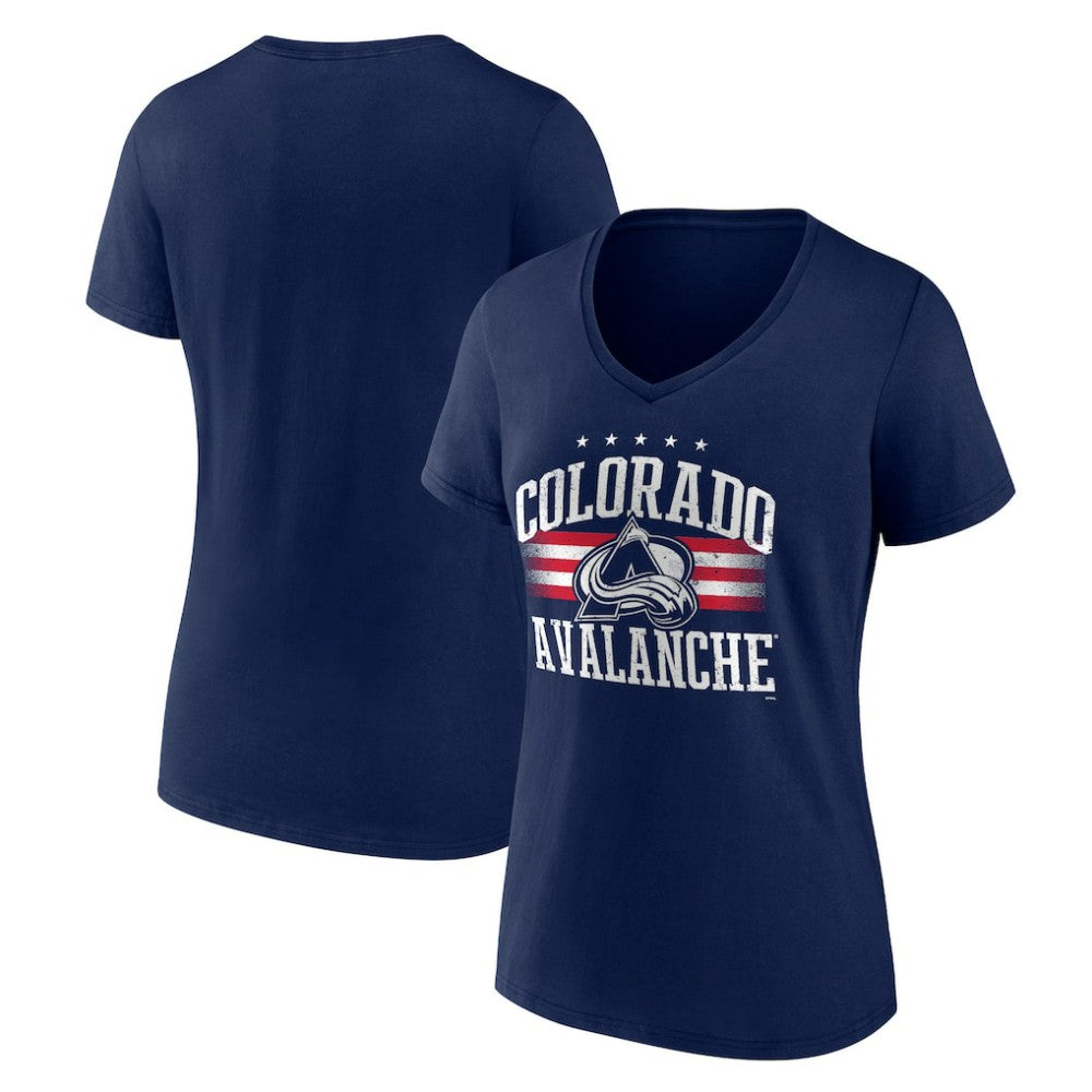 Colorado Avalanche Women's Americana Team V-Neck T-Shirt - Navy - NHL 201291103