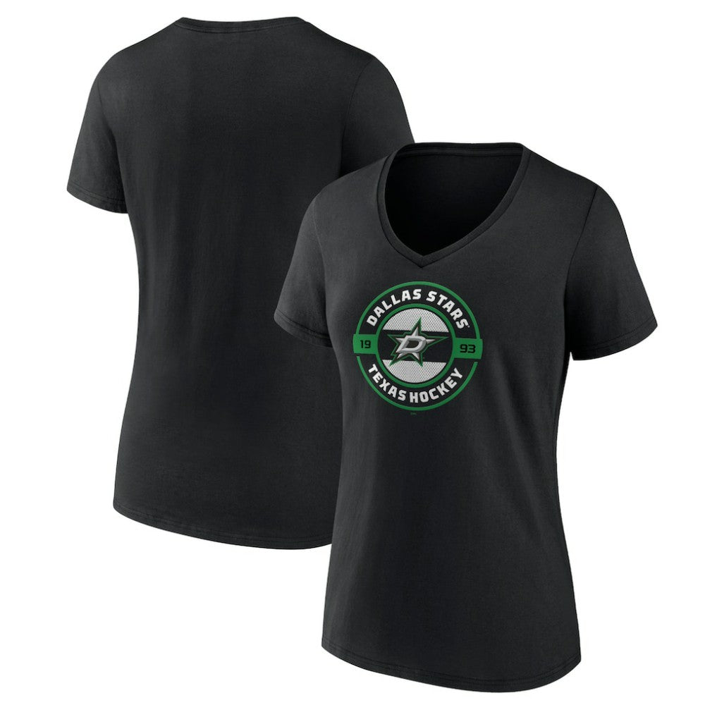 Dallas Stars Women's Native V-Neck T-Shirt - Black - NHL 201291124