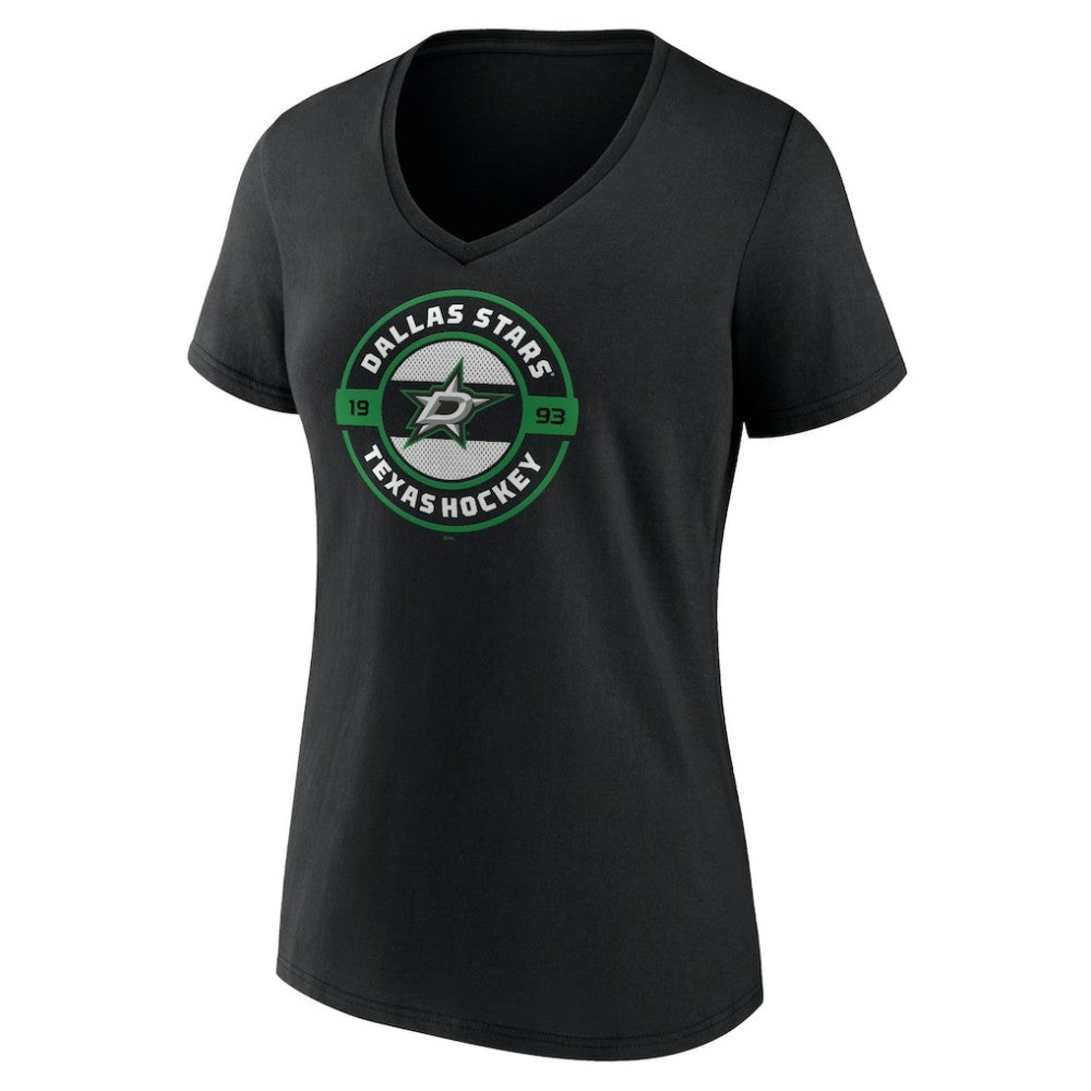 Dallas Stars Women's Native V-Neck T-Shirt - Black - NHL 201291124