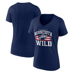 Minnesota Wild Women's Americana Team V-Neck T-Shirt - Navy - NHL 201291160
