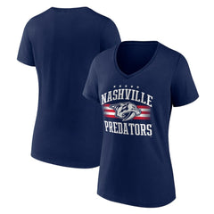Nashville Predators Women's Americana Team V-Neck T-Shirt - Navy - NHL 201291190