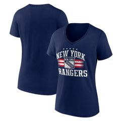 New York Rangers Women's Americana Team V-Neck T-Shirt - Navy - NHL 201291213