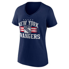 New York Rangers Women's Americana Team V-Neck T-Shirt - Navy - NHL 201291213