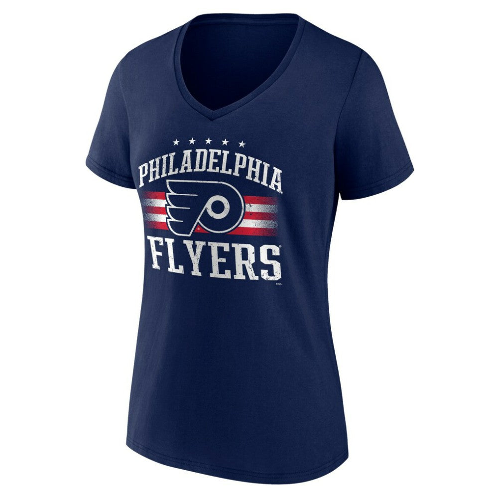 Philadelphia Flyers Women's Americana Team V-Neck T-Shirt - Navy - NHL 201291231