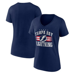 Tampa Bay Lightning Women's Americana Team V-Neck T-Shirt - Navy - NHL 201291281